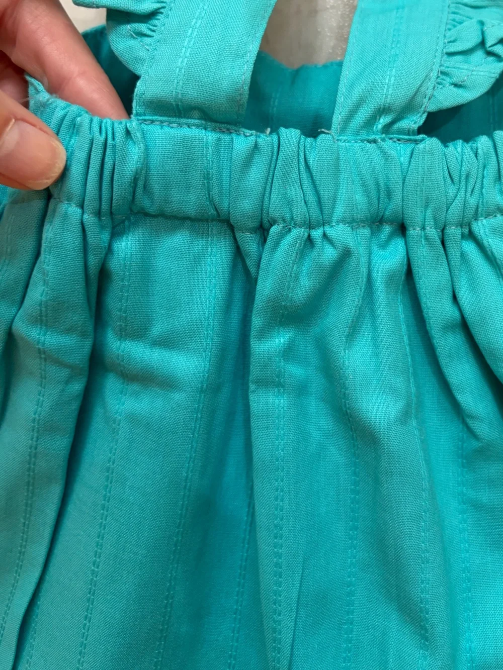 NWT RuffleButts Colorful Baltic Blue Flutter Strap Summer Sun Dress Girls 0-3M